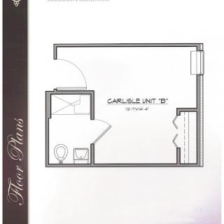A detailed floor plan showcasing the layout of a single room.