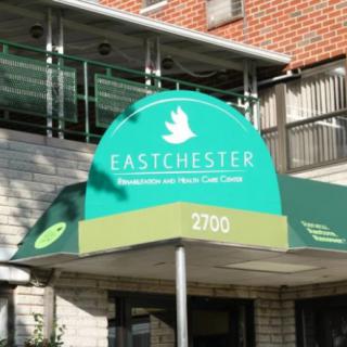 Entrance sign for Eastchester Rehabilitation and Health Care Center.