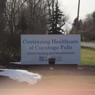 Sign for Continuing Healthcare of Chagrin Falls, indicating its purpose as a healthcare facility.