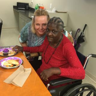 A joyful moment shared over a meal.