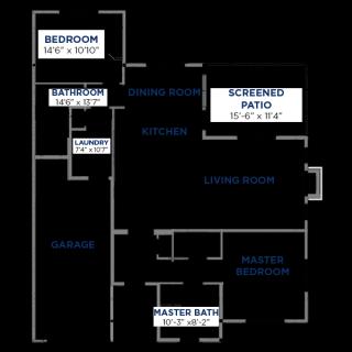 House floor plan showing layout of rooms and dimensions.