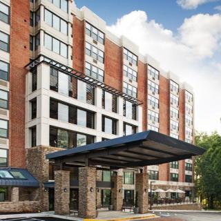 Modern hotel exterior with a welcoming entrance.