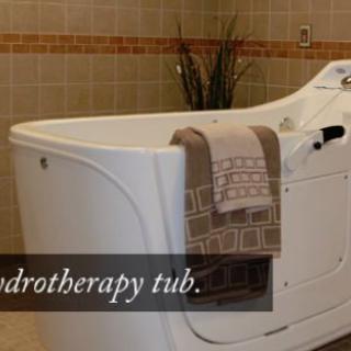 A modern hydrotherapy tub designed for relaxation and therapeutic treatments.