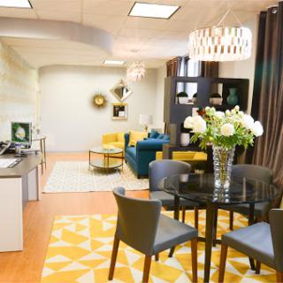 A beautifully designed modern living and dining space featuring elegant decor.