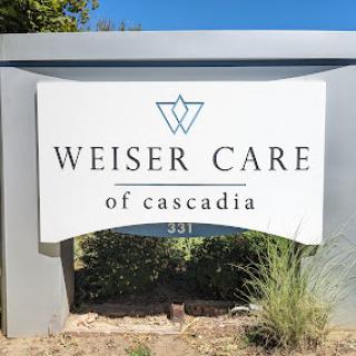 Sign for Weiser Care of Cascadia, indicating a healthcare facility.