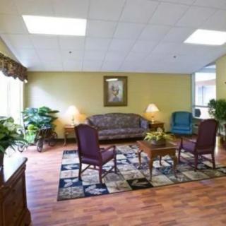 A cozy and well-lit living room with comfortable seating and decorative plants.