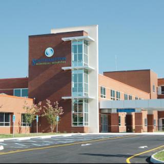 A modern medical facility showcasing contemporary architectural design.
