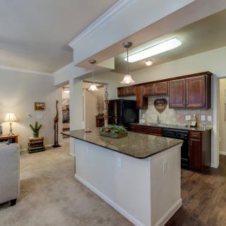 Modern kitchen with an open layout and central island.