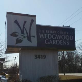Sign for Wedgwood Gardens, indicating the location.