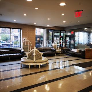 A modern lobby with comfortable seating and an inviting atmosphere.