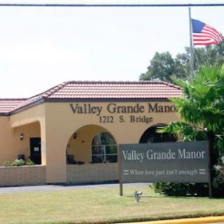 Entrance of Valley Grande Manor, a residential care facility.