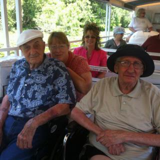 A group of seniors enjoying an outdoor excursion.