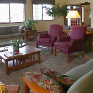 A cozy living room with comfortable seating and natural light.