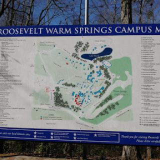 Map of the Roosevelt Warm Springs Campus providing a layout for navigation and points of interest.