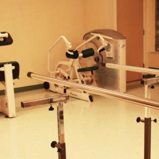 An image of gym equipment in a fitness facility.