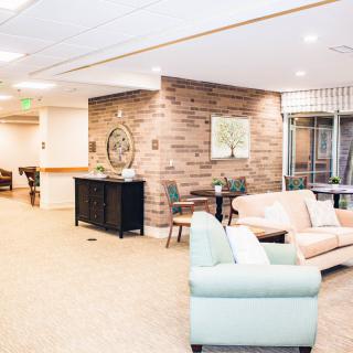 A modern lounge area with comfortable seating and a welcoming atmosphere.