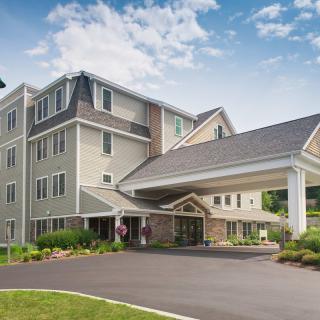 Modern hotel exterior with a welcoming entrance.