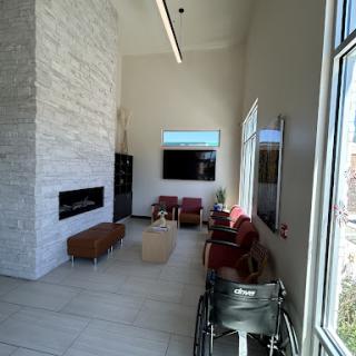 A spacious and modern living room designed for comfort and accessibility.