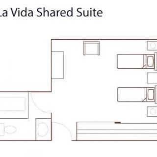 Layout of the La Vida Shared Suite floor plan.