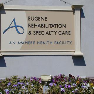 Sign for Eugene Rehabilitation & Specialty Care, an Avamere Health facility.