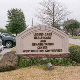 Sign for Legend Oaks Healthcare and Rehabilitation Center in West Houston Copperfield.