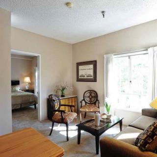 A cozy living room with comfortable seating and natural light from a large window.