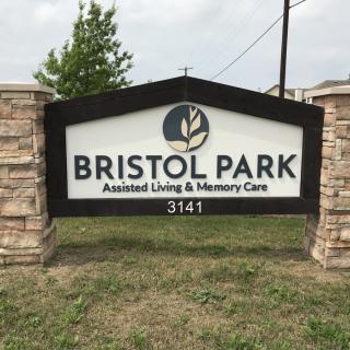 Sign for Bristol Park Assisted Living & Memory Care facility.
