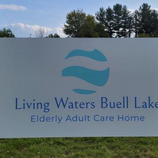 Sign for Living Waters Buell Lake Elderly Adult Care Home.