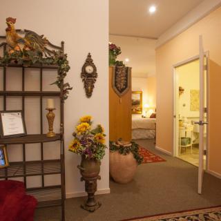 A cozy interior with decorative elements and inviting lighting.