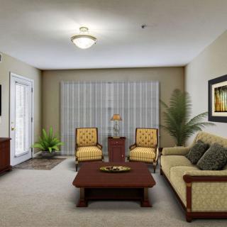 A cozy living room featuring classic furniture and neutral tones.
