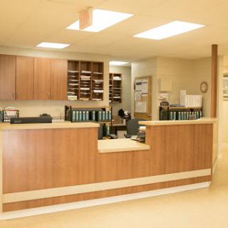 A well-organized medical reception area that provides a welcoming atmosphere.