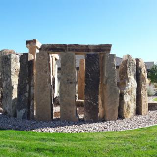 An impressive stone structure resembling ancient monolithic architecture.
