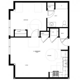A detailed floor plan illustrating the layout of a residential unit.