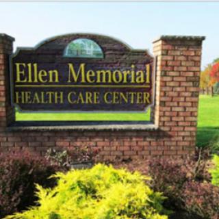 Signage for Ellen Memorial Health Care Center, showcasing its brick structure and landscaped surroundings.