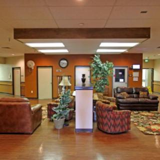 A welcoming lobby area with comfortable seating and decorative elements.
