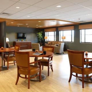 A modern lounge area featuring comfortable seating and a welcoming atmosphere.