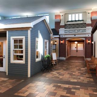 A beautifully designed interior showcasing a model house and building, highlighting architectural details.