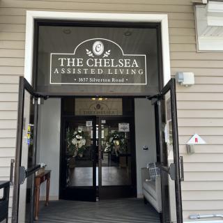 Entrance to The Chelsea Assisted Living facility.