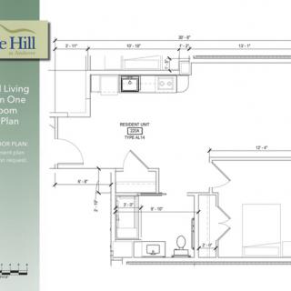 This is a detailed floor plan showcasing the layout of a living space with dimensions and room placements.