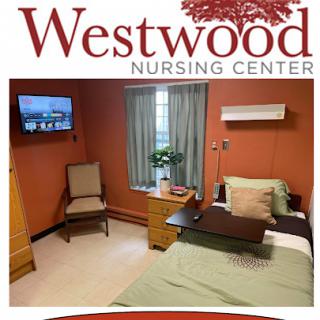 A comfortable patient room at Westwood Nursing Center, equipped with essential amenities.