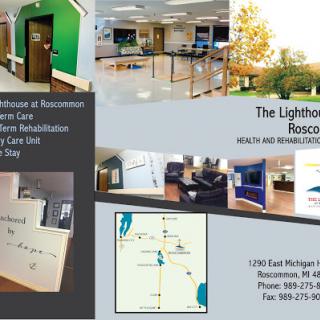 An overview of The Lighthouse Rehabilitation Facility, showcasing various areas and offering contact details.