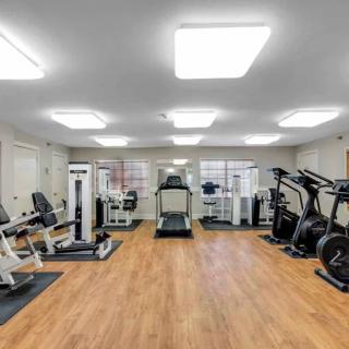 A well-equipped gym with various fitness machines and exercise equipment.