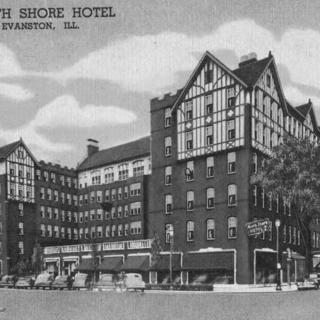 A vintage postcard of the North Shore Hotel in Evanston, Illinois.