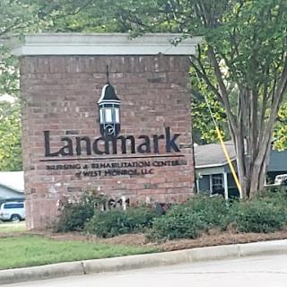Sign for Landmark, a residential and retail center.