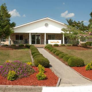 A charming house surrounded by well-maintained gardens and a welcoming pathway.
