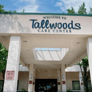 Entrance of the Tallwoods Care Center, showcasing a welcoming atmosphere.