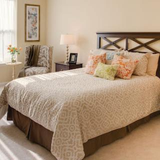 A beautifully designed bedroom featuring a cozy bed, stylish furniture, and soft natural light.