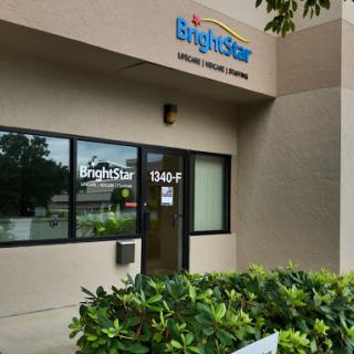 The exterior view of a BrightStar office, showcasing clear signage and well-maintained landscaping.