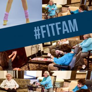 Elderly community staying active together with fun exercises. #FitFam