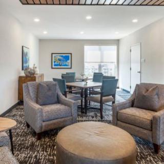 A stylish living room with comfortable seating and modern decor.